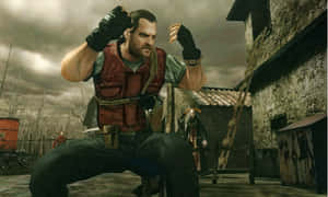 Barry Burton In Action In Resident Evil Series Wallpaper