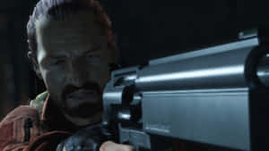 Barry Burton Showcasing His Expertise In Resident Evil Franchise Wallpaper