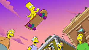 Bart Simpson Experiences The Colorful, Trippy Side Of Springfield Wallpaper