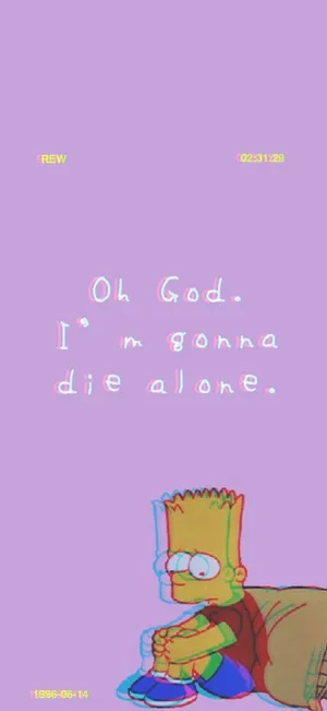 Bart Simpson Feeling Isolated On His Phone Wallpaper