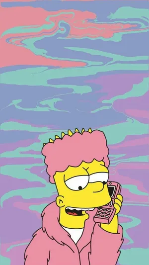 Bart Simpson Trippy Aesthetic Wallpaper