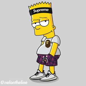 Bart Simpson Weed Hair Shirt Shorts Wallpaper