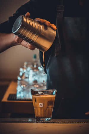 Bartender Pouring Cocktail Wallpaper