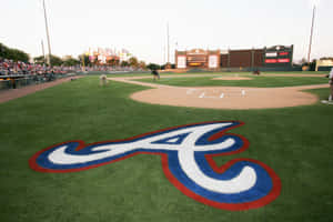 Baseball Field With Team Logo Wallpaper