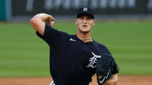 Baseball Pitcher In Action Detroit Tigers Wallpaper