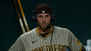 Baseball Pitcher Joe Musgrove Wearing Broadcast Headsets Wallpaper