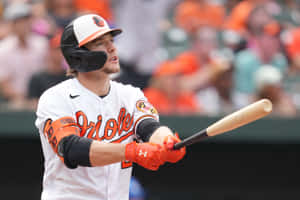 Baseball Player At Bat Orioles Uniform Wallpaper