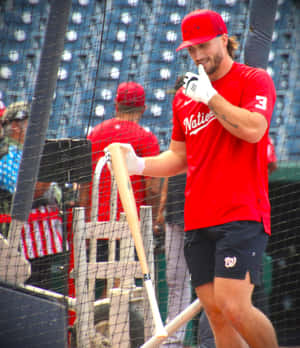 Baseball Player Batting Practice Wallpaper