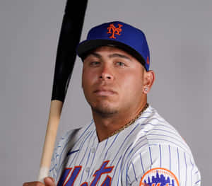 Baseball Player Portrait New York Mets Wallpaper