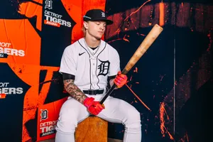 Baseball Player Posing Detroit Tigers Wallpaper