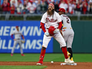 Baseball Player Safeat First Base Wallpaper