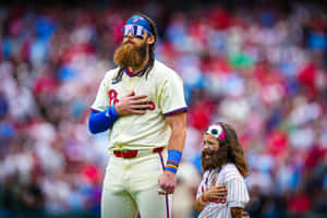 Baseball Players With Beards National Anthem Wallpaper