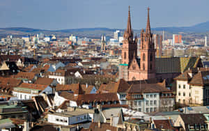 Basel Cityscapewith Cathedral Wallpaper