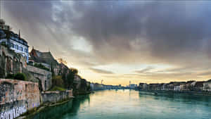 Basel Riverfrontat Dusk Wallpaper