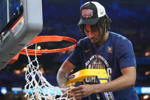 Basketball Champion Cutting Net Wallpaper