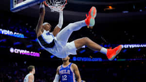 Basketball Dunk Action Shot Wallpaper