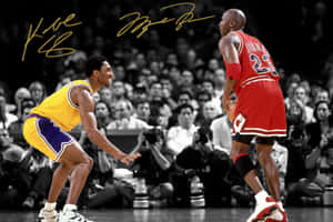 Basketball Legends Michael Jordan And Kobe Bryant Wallpaper