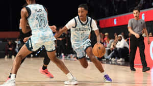 Basketball Player Dribbling Action Wallpaper