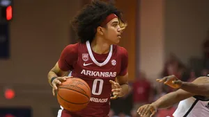 Basketball_ Player_ In_ Action_ Arkansas_ Razorbacks.jpg Wallpaper