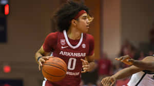 Basketball_ Player_ In_ Action_ Arkansas_ Razorbacks.jpg Wallpaper