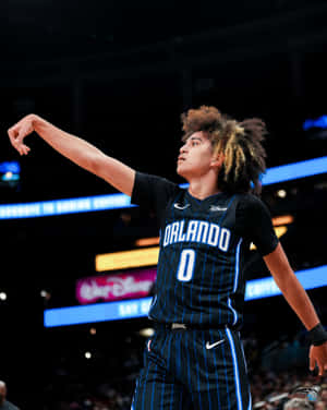 Basketball Player In Action Orlando Uniform Wallpaper