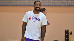 Basketball Player Lakers Practice Session Wallpaper