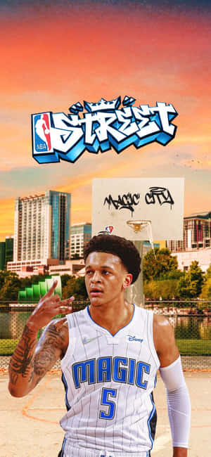 Basketball Player Magic City Sunset Wallpaper