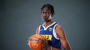 Basketball Player Portrait Denver Jersey Wallpaper