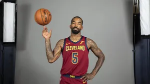 Basketball Player Spinning Ball Cleveland Cavaliers Wallpaper