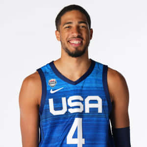 Basketball Player U S A Jersey Number4 Wallpaper