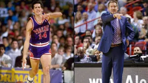 Basketball Playerand Coach Transition Wallpaper