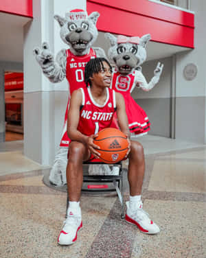 Basketball Playerwith N C State Mascots Wallpaper