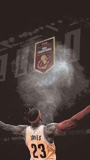 Basketball Superstar Lebron James Using His Iphone Wallpaper