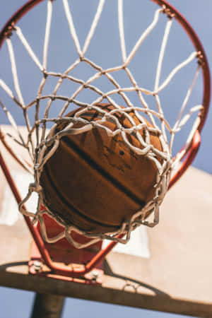 Basketball Through Hoop Aesthetic Wallpaper