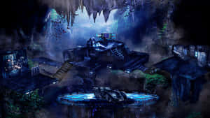 Batcave With Bat Car Wallpaper