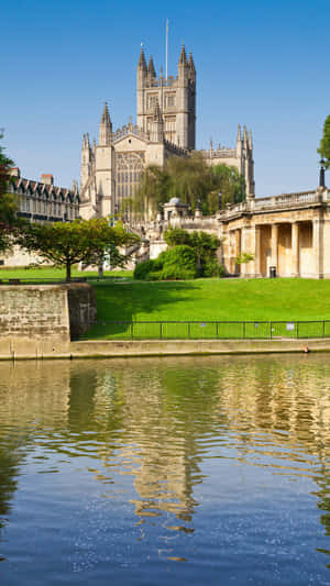 Bath Abbey Reflection River Avon Wallpaper