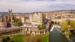 Bath Cityscape Aerial View Wallpaper