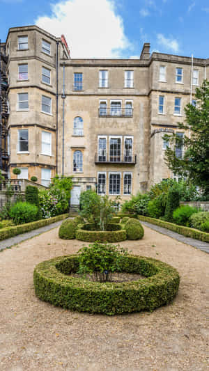 Bath Georgian Architecture Garden Wallpaper