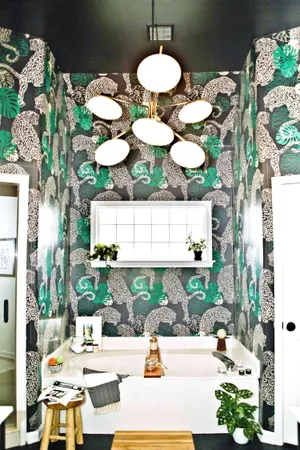 Bathtub Leopard Wallpaper Art Wallpaper