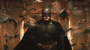 Batman Amidst Bats Wallpaper