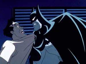 Batman And Phantasm Facing Each Other In A Battle Scene In The Movie Batman: Mask Of The Phantasm Wallpaper