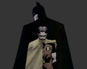 Batman And Robin Face Off In Battle Wallpaper