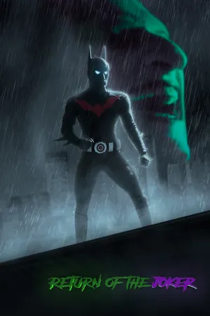Batman Beyond Facing Off Against The Joker In A Futuristic Gotham City Wallpaper