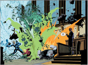 Batman Dark Victory Courtroom Chaos Wallpaper