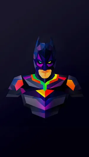 Batman In A Colorful Polygonal Design Wallpaper