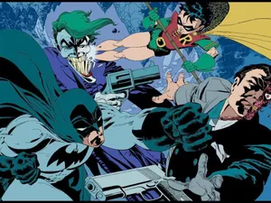 Batman Robin Joker Comic Action Wallpaper