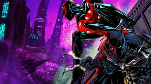 Batman Spiderman Crossover Artwork Wallpaper