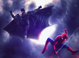 Batman Spiderman Epic Crossover Wallpaper