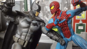 Batman Spiderman Toy Faceoff Wallpaper