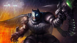 Batman Standing Tall In The Dark Knight Returns Wallpaper